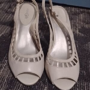 Elegant Cream Slingback Heels